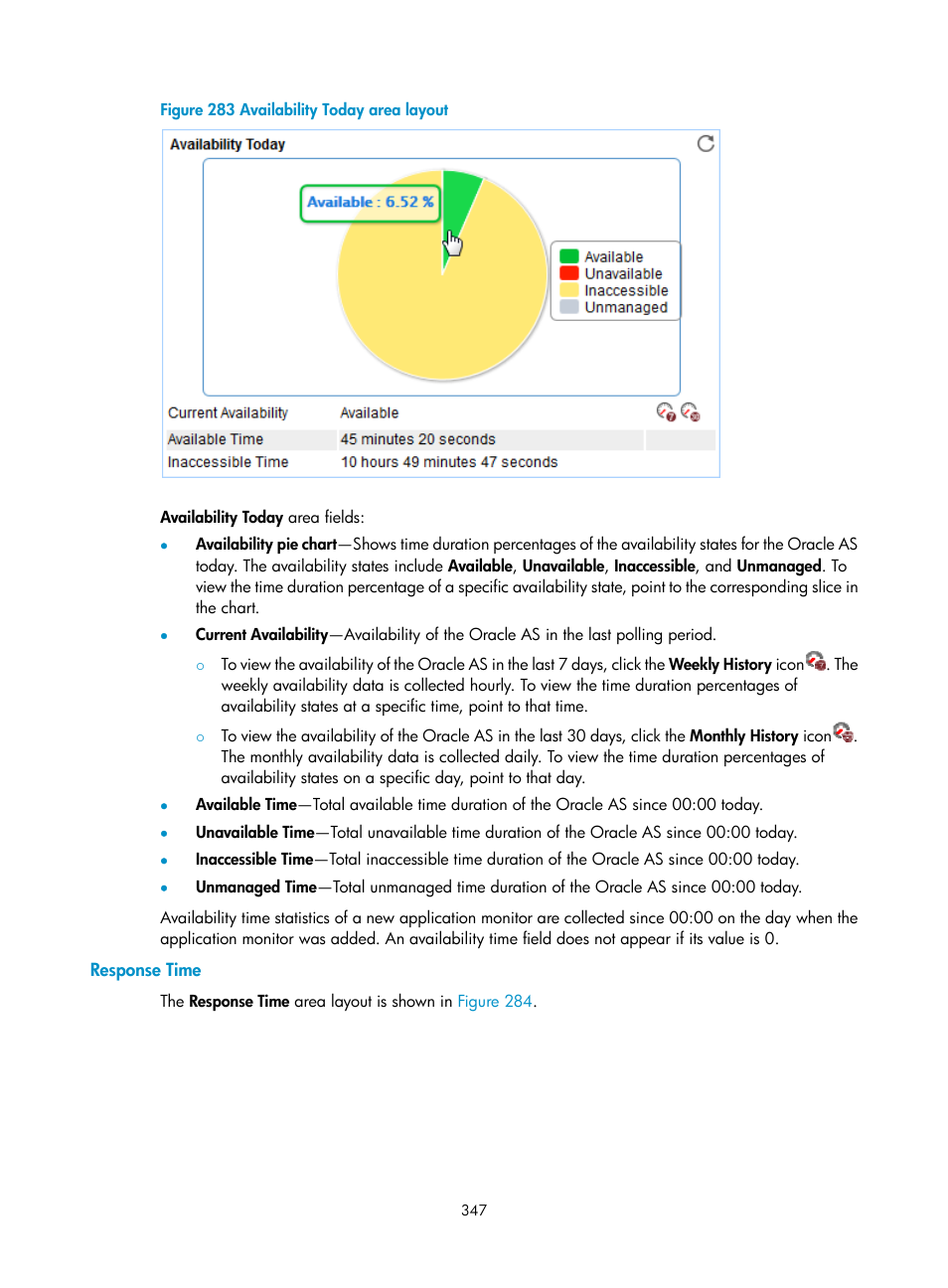 Response time, N in, Figure 283 | H3C Technologies H3C Intelligent Management Center User Manual | Page 361 / 740