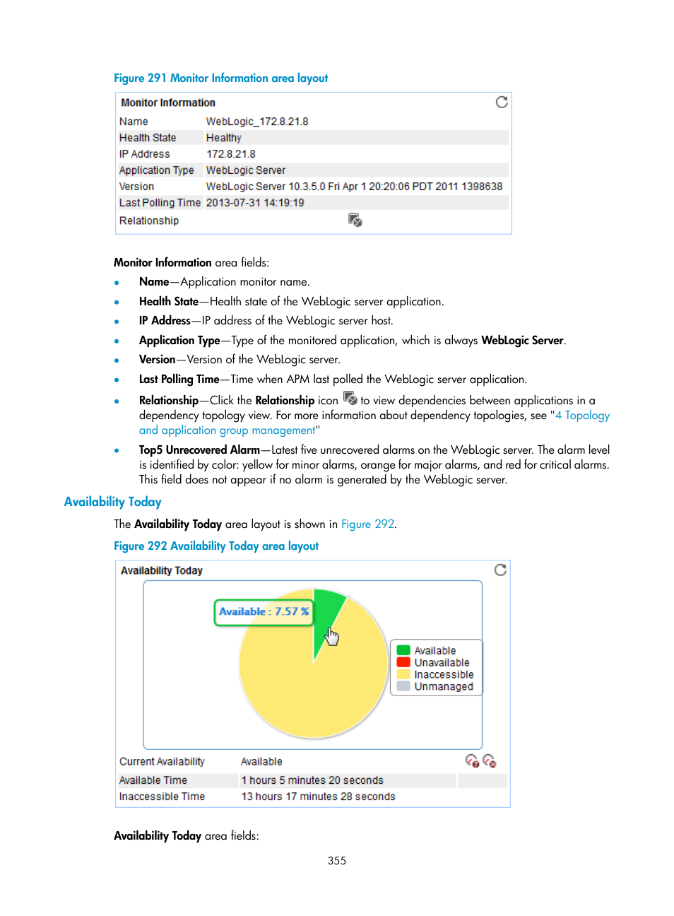 Availability today, Figure 291 | H3C Technologies H3C Intelligent Management Center User Manual | Page 369 / 740