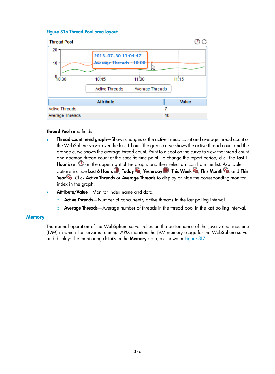 Memory, Figure 316 | H3C Technologies H3C Intelligent Management Center User Manual | Page 390 / 740