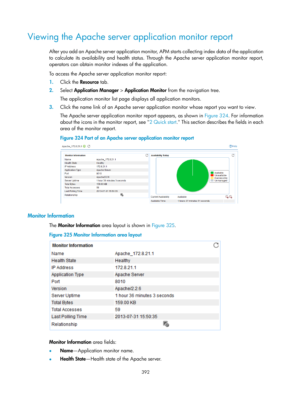 Monitor information | H3C Technologies H3C Intelligent Management Center User Manual | Page 406 / 740