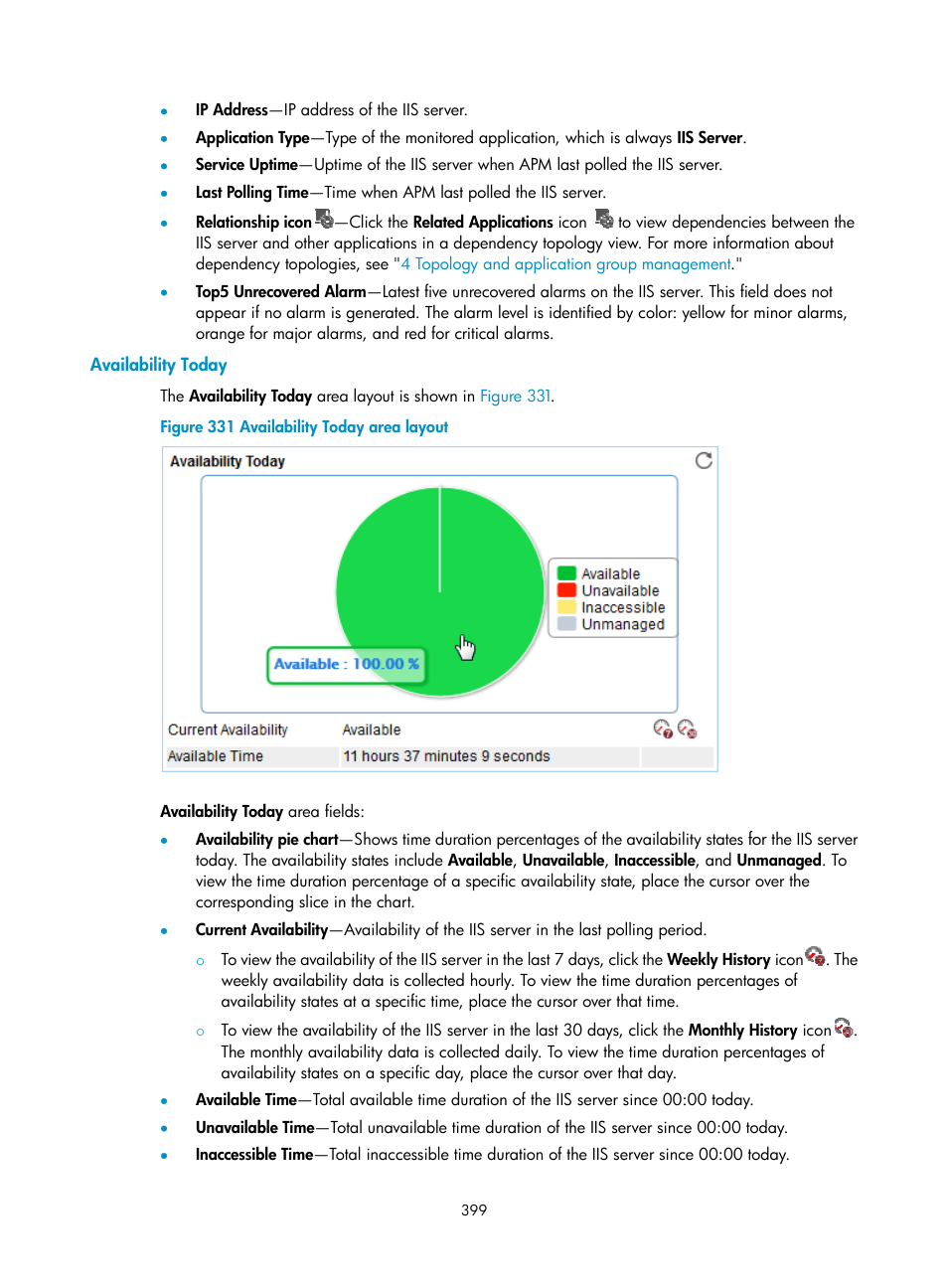 Availability today | H3C Technologies H3C Intelligent Management Center User Manual | Page 413 / 740