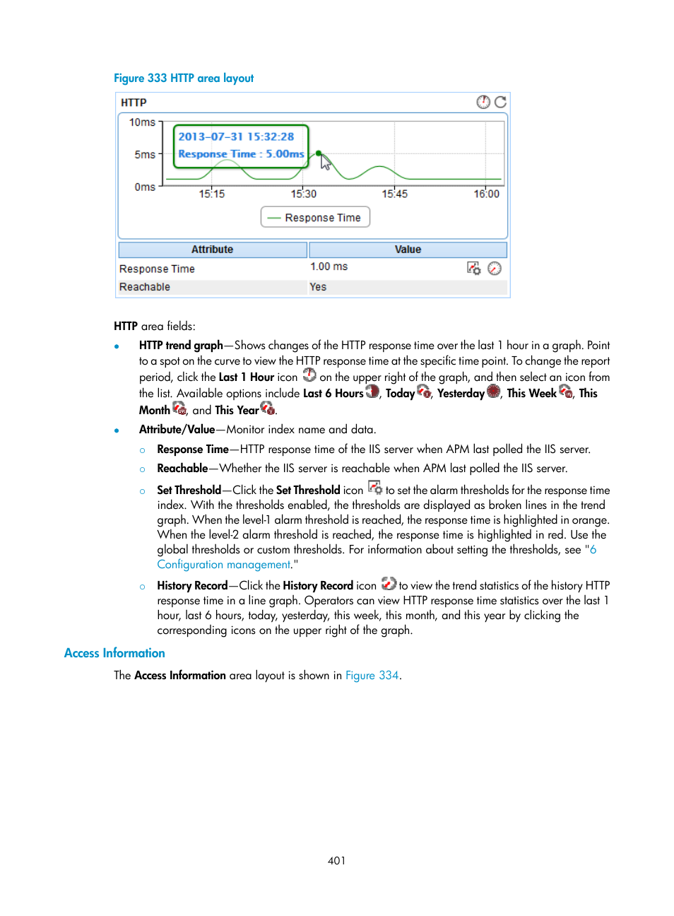 Access information, N in, Figure 333 | H3C Technologies H3C Intelligent Management Center User Manual | Page 415 / 740