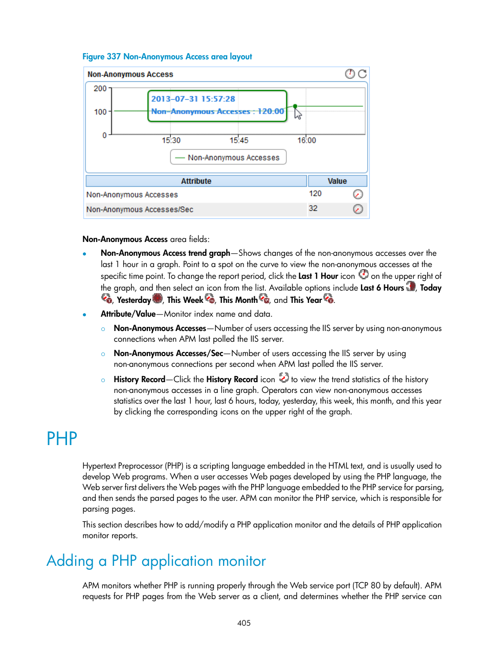 Adding a php application monitor | H3C Technologies H3C Intelligent Management Center User Manual | Page 419 / 740