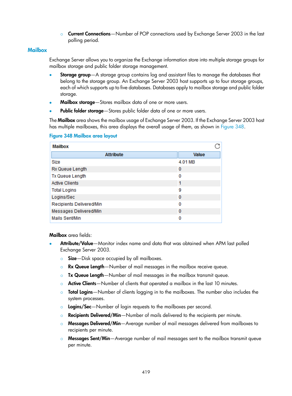 Mailbox | H3C Technologies H3C Intelligent Management Center User Manual | Page 433 / 740