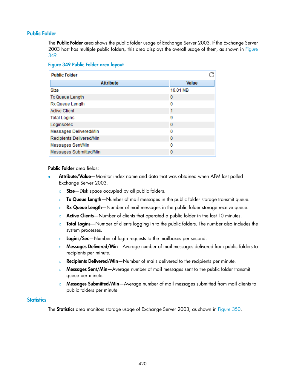Public folder, Statistics | H3C Technologies H3C Intelligent Management Center User Manual | Page 434 / 740