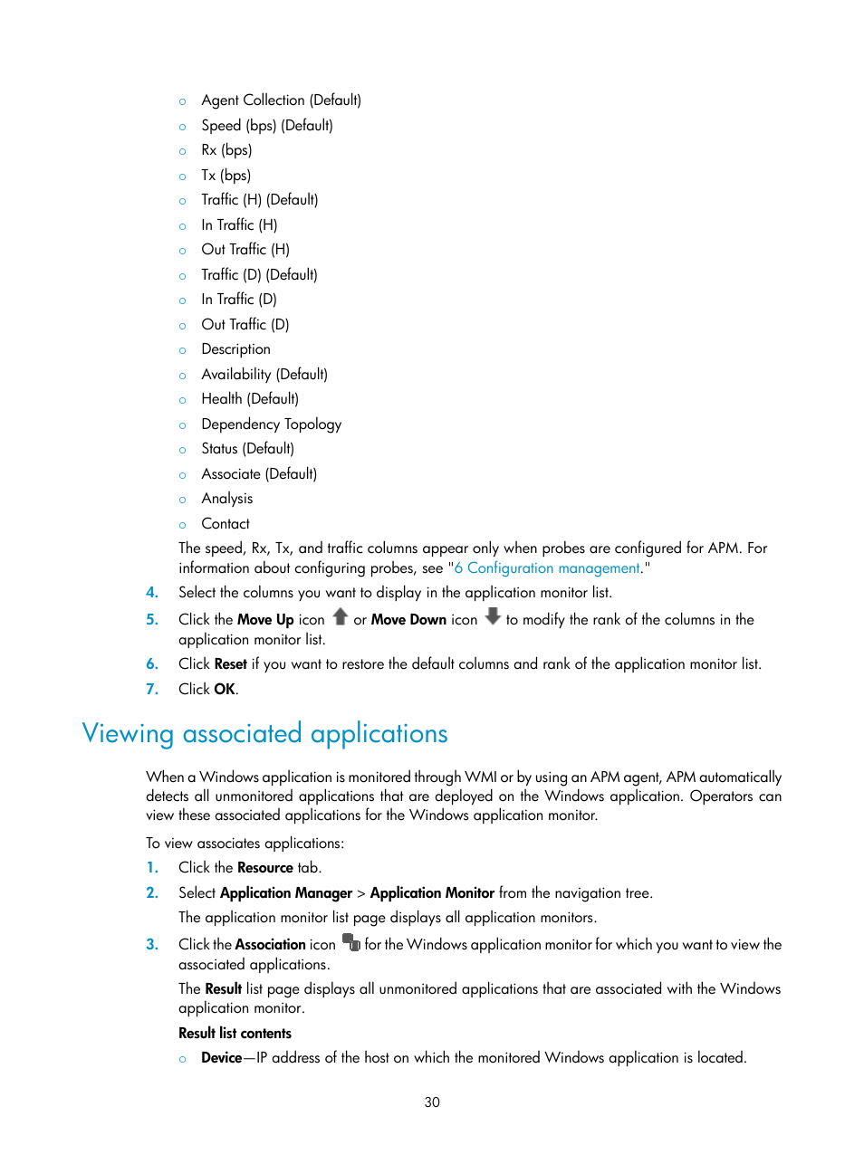 Viewing associated applications, Viewing associated, Applications | H3C Technologies H3C Intelligent Management Center User Manual | Page 44 / 740