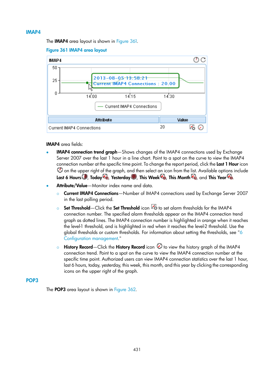 Imap4, Pop3 | H3C Technologies H3C Intelligent Management Center User Manual | Page 445 / 740