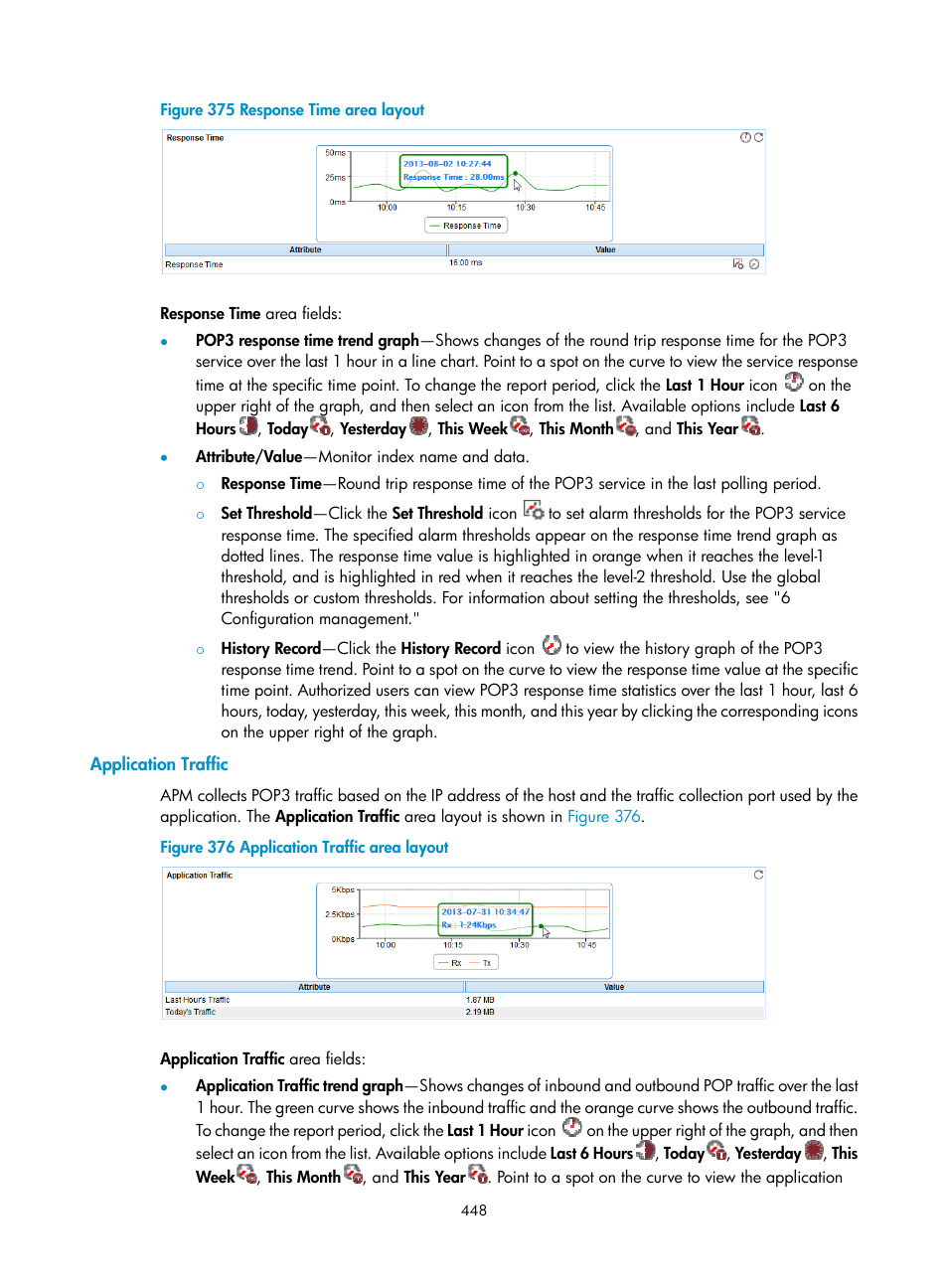Application traffic | H3C Technologies H3C Intelligent Management Center User Manual | Page 462 / 740