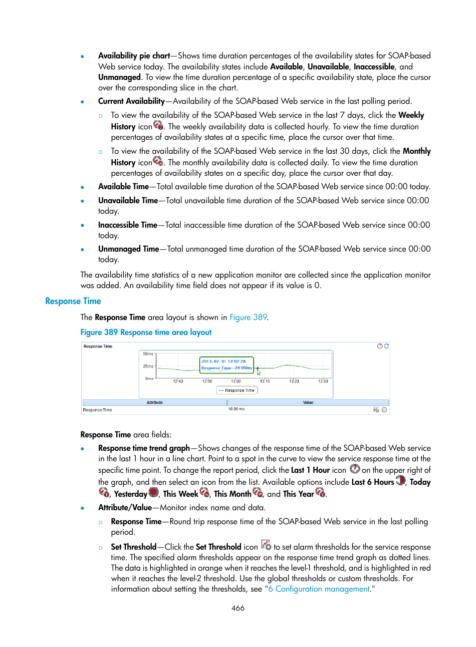 Response time | H3C Technologies H3C Intelligent Management Center User Manual | Page 480 / 740