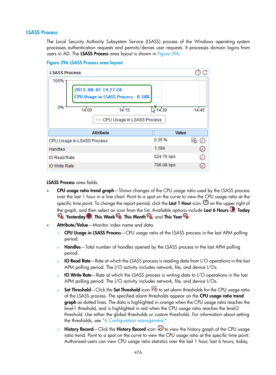 Lsass process | H3C Technologies H3C Intelligent Management Center User Manual | Page 490 / 740
