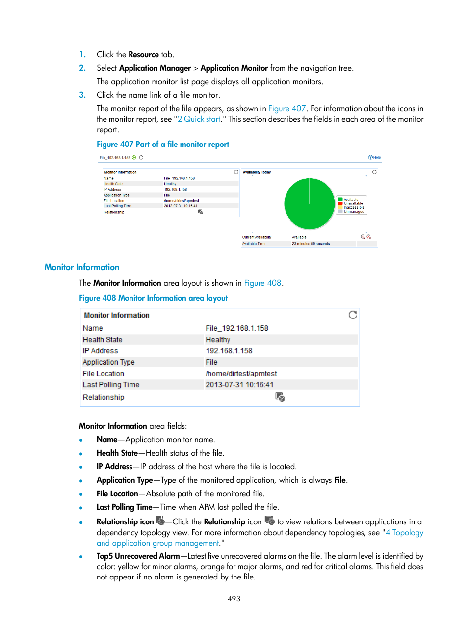 Monitor information | H3C Technologies H3C Intelligent Management Center User Manual | Page 507 / 740