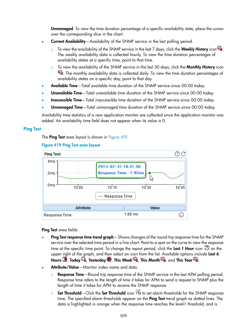 Ping test | H3C Technologies H3C Intelligent Management Center User Manual | Page 523 / 740