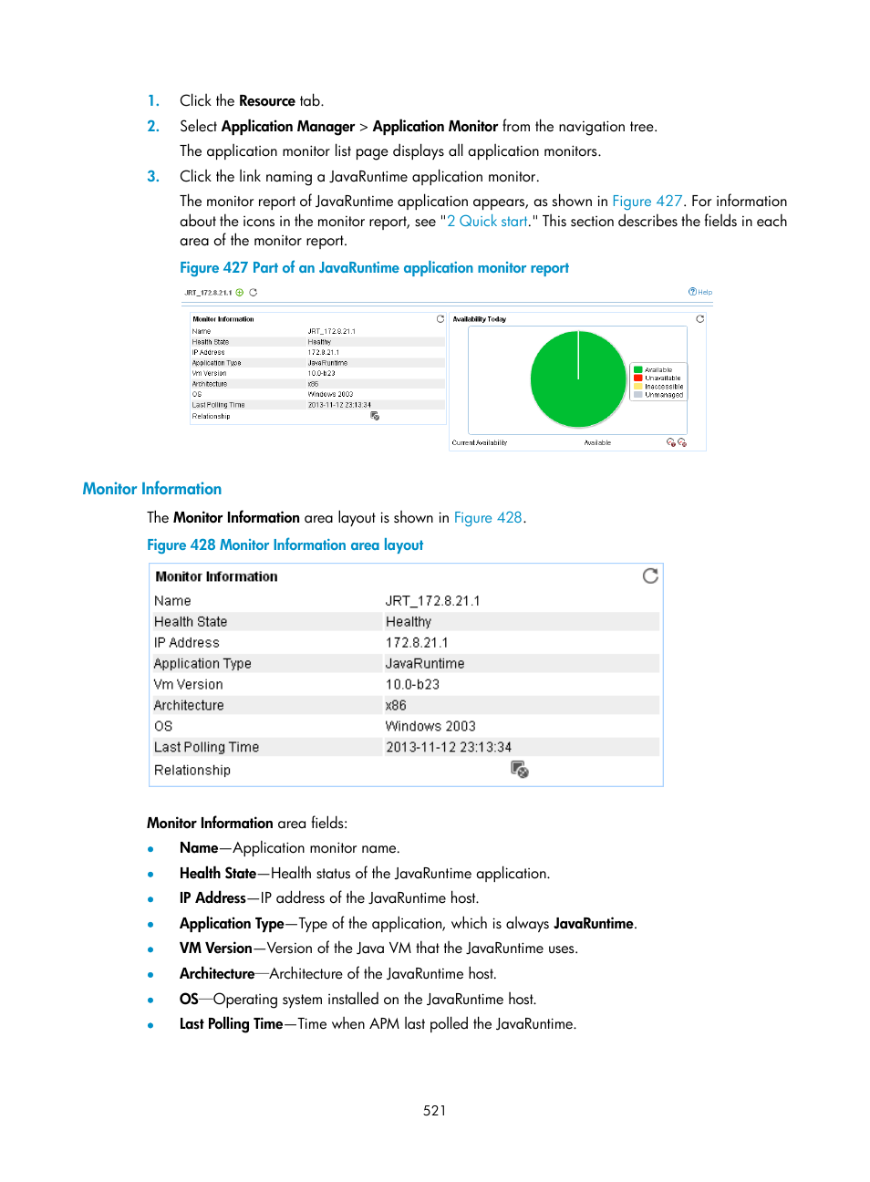 Monitor information | H3C Technologies H3C Intelligent Management Center User Manual | Page 535 / 740