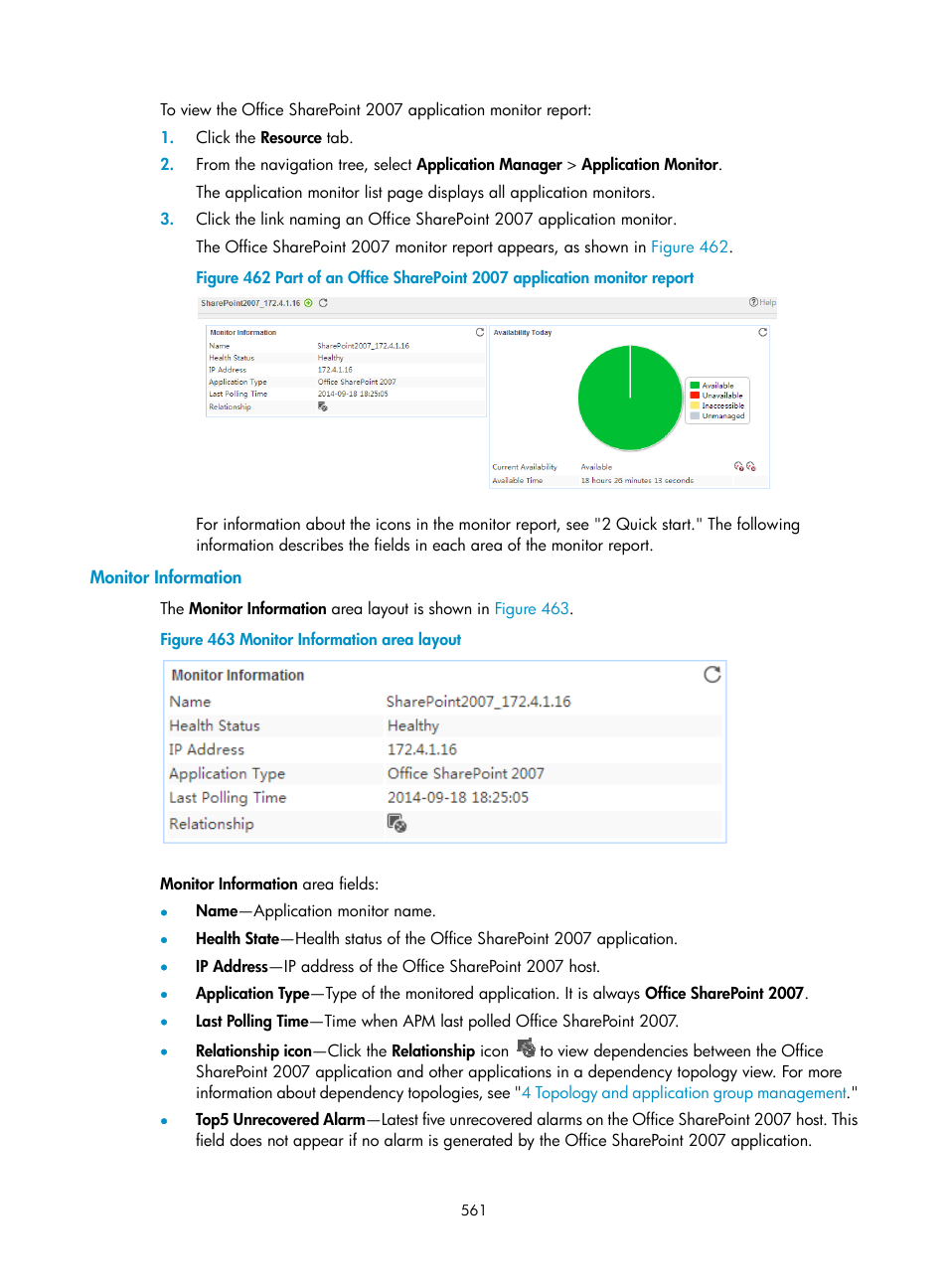 Monitor information | H3C Technologies H3C Intelligent Management Center User Manual | Page 575 / 740