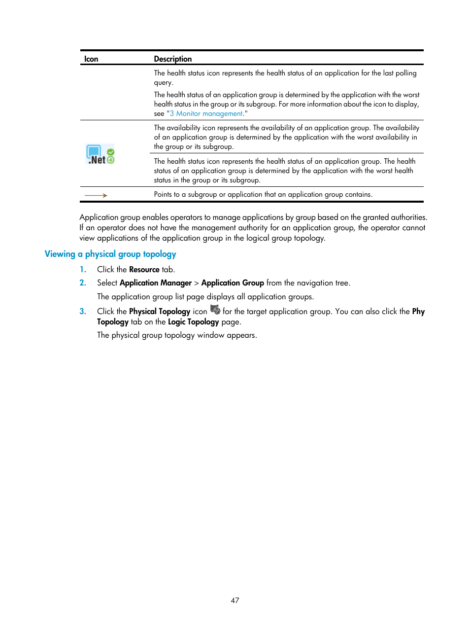Viewing a physical group topology | H3C Technologies H3C Intelligent Management Center User Manual | Page 61 / 740