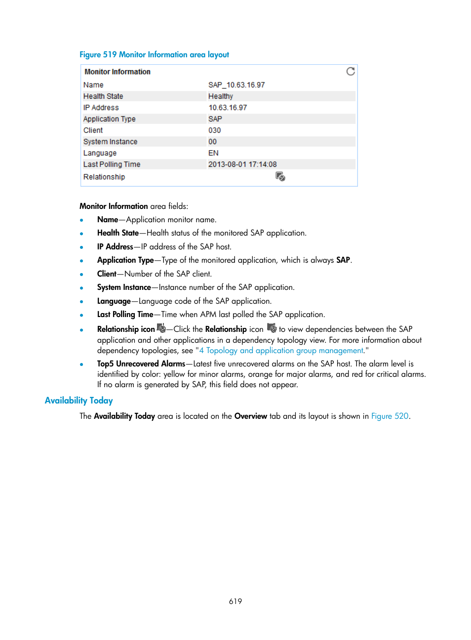 Availability today, Figure 519 | H3C Technologies H3C Intelligent Management Center User Manual | Page 633 / 740