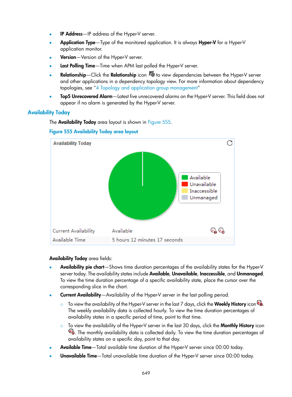 Availability today | H3C Technologies H3C Intelligent Management Center User Manual | Page 663 / 740