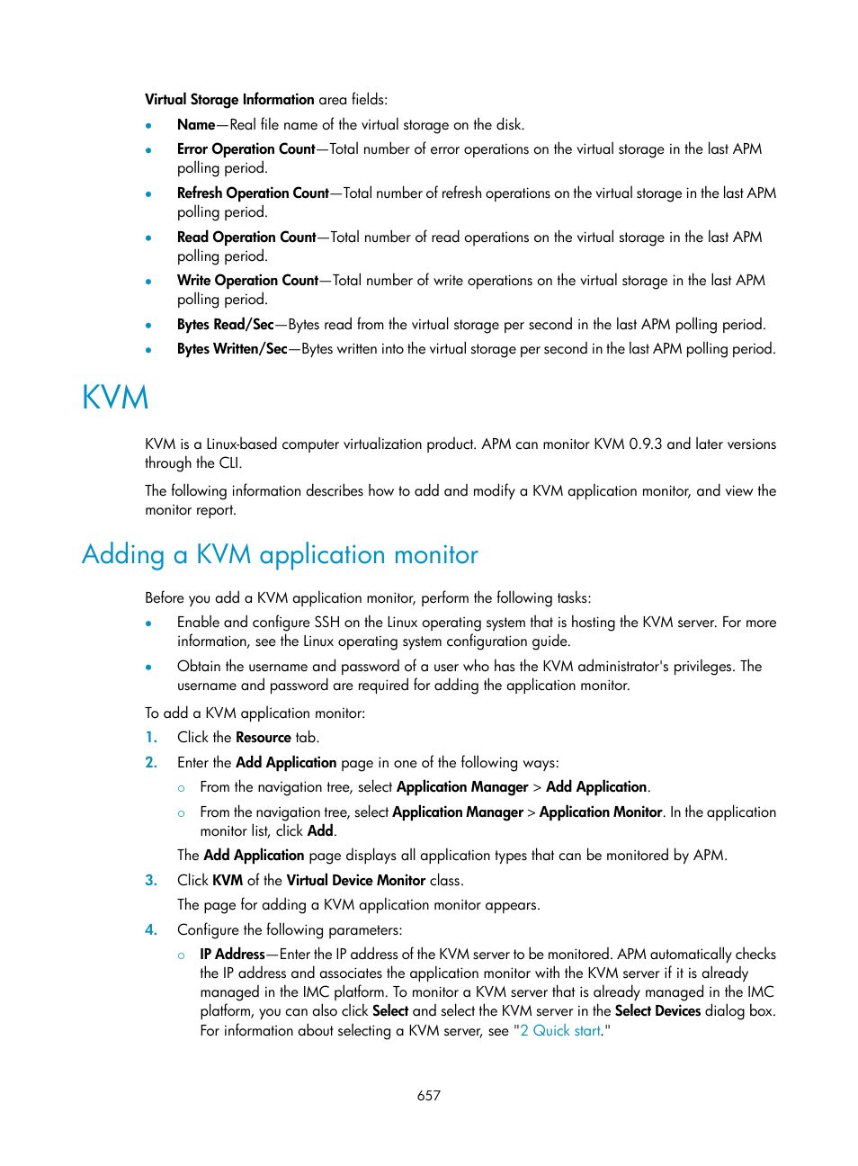 Adding a kvm application monitor | H3C Technologies H3C Intelligent Management Center User Manual | Page 671 / 740