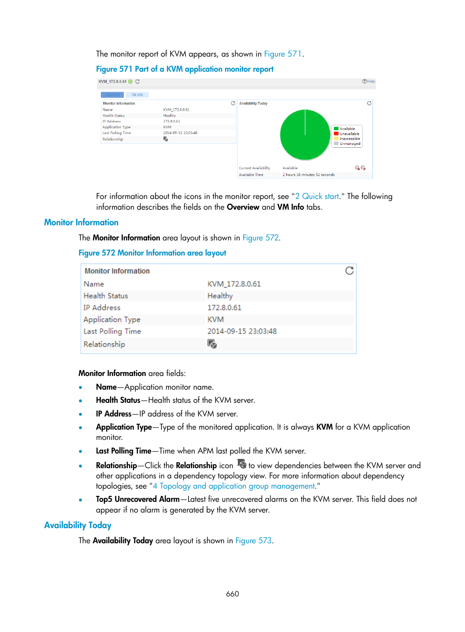 Monitor information, Availability today | H3C Technologies H3C Intelligent Management Center User Manual | Page 674 / 740