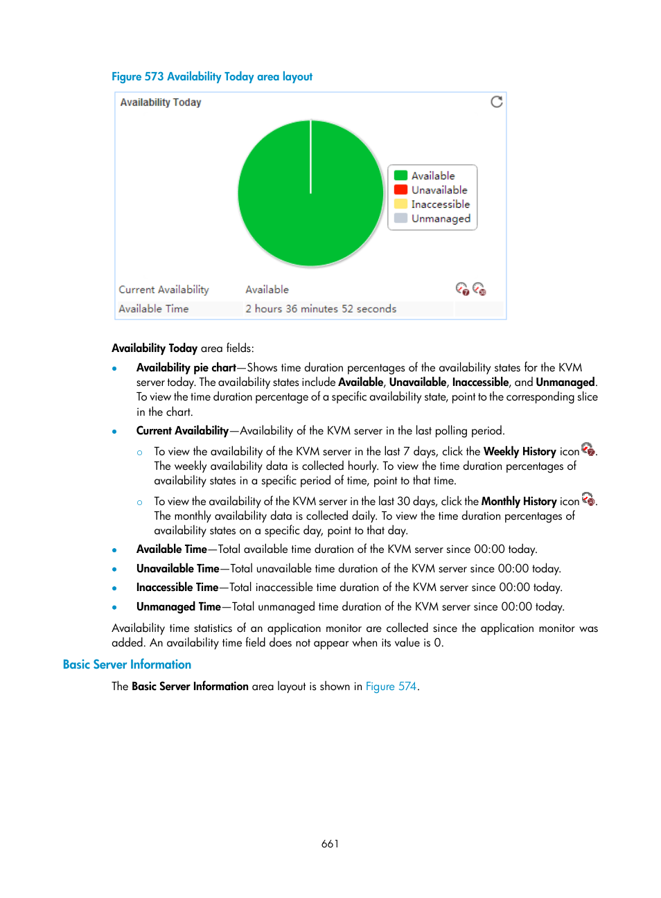 Basic server information, N in, Figure 573 | H3C Technologies H3C Intelligent Management Center User Manual | Page 675 / 740