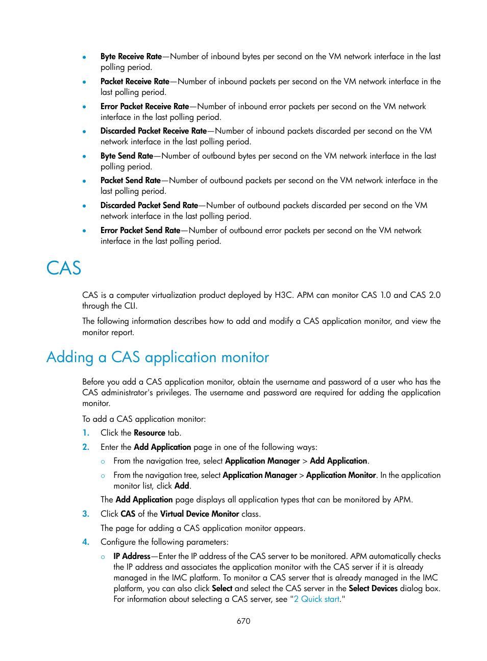Adding a cas application monitor | H3C Technologies H3C Intelligent Management Center User Manual | Page 684 / 740