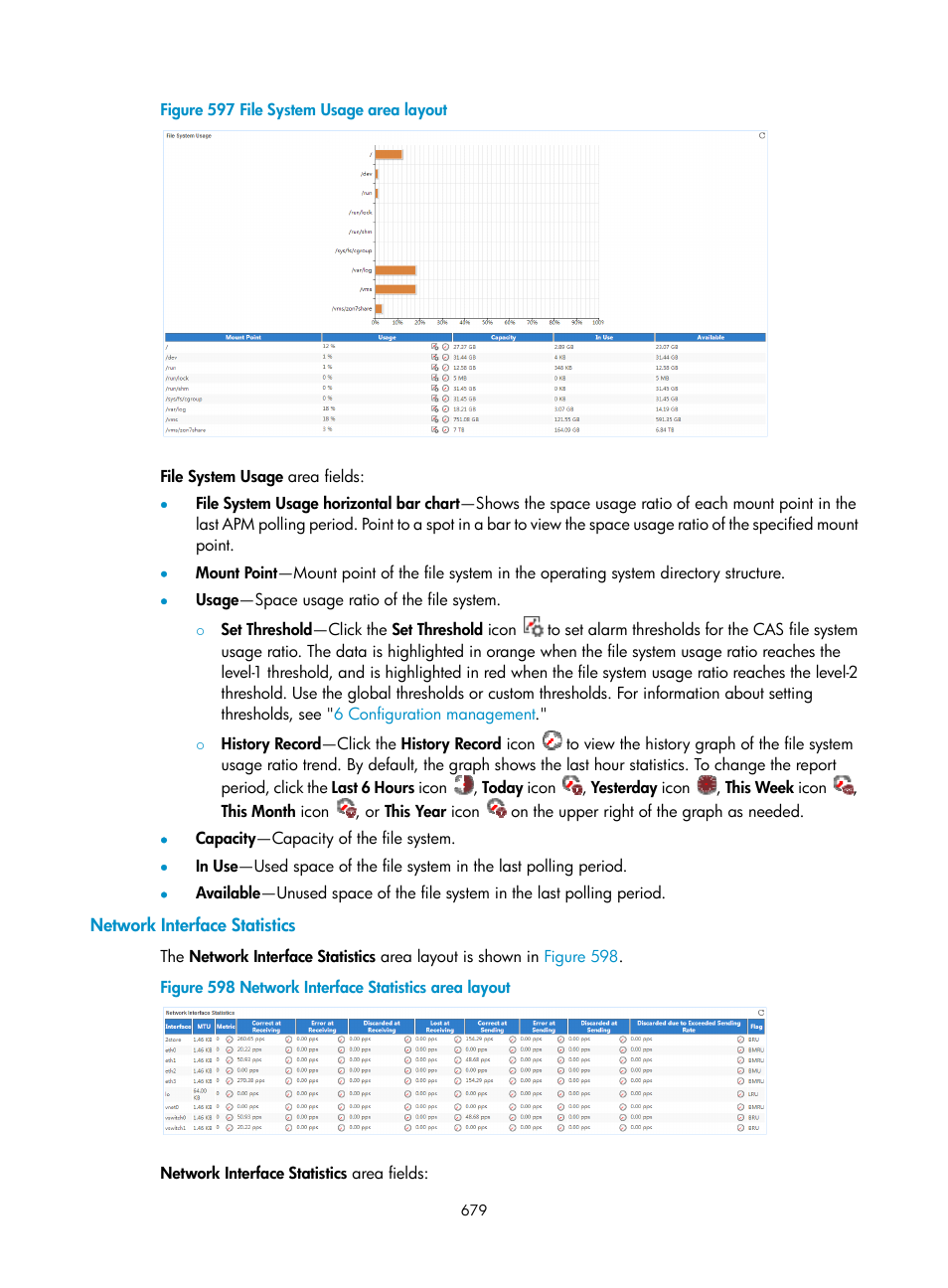 Network interface statistics, N in, Figure 597 | H3C Technologies H3C Intelligent Management Center User Manual | Page 693 / 740