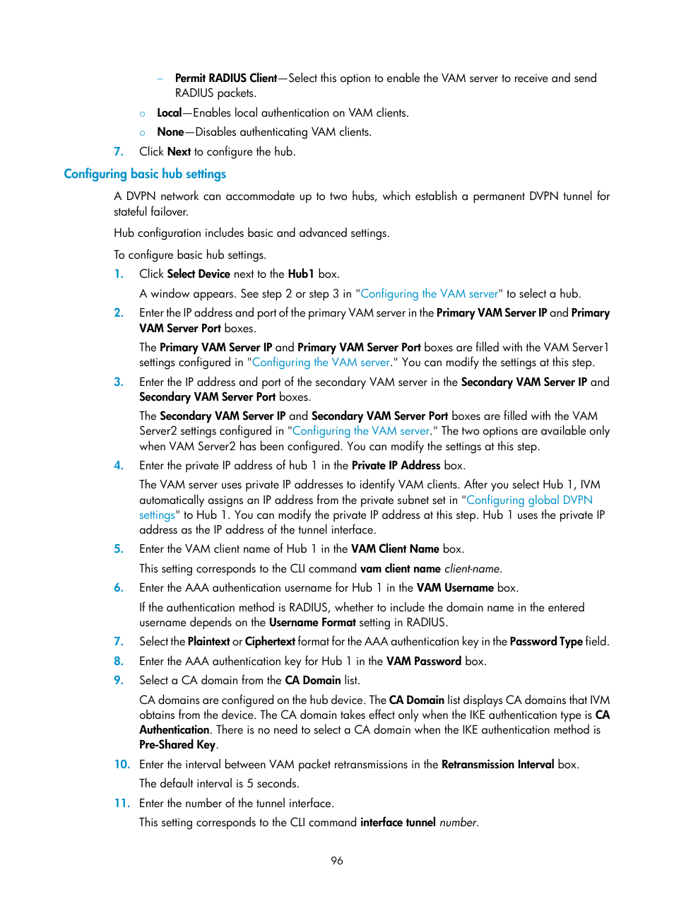 Configuring basic hub settings | H3C Technologies H3C Intelligent Management Center User Manual | Page 106 / 213