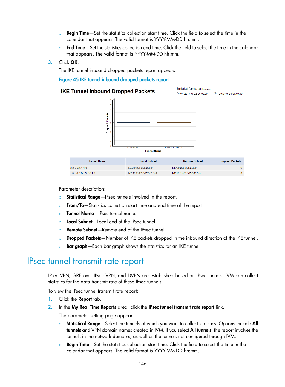 Ipsec tunnel transmit rate report | H3C Technologies H3C Intelligent Management Center User Manual | Page 156 / 213
