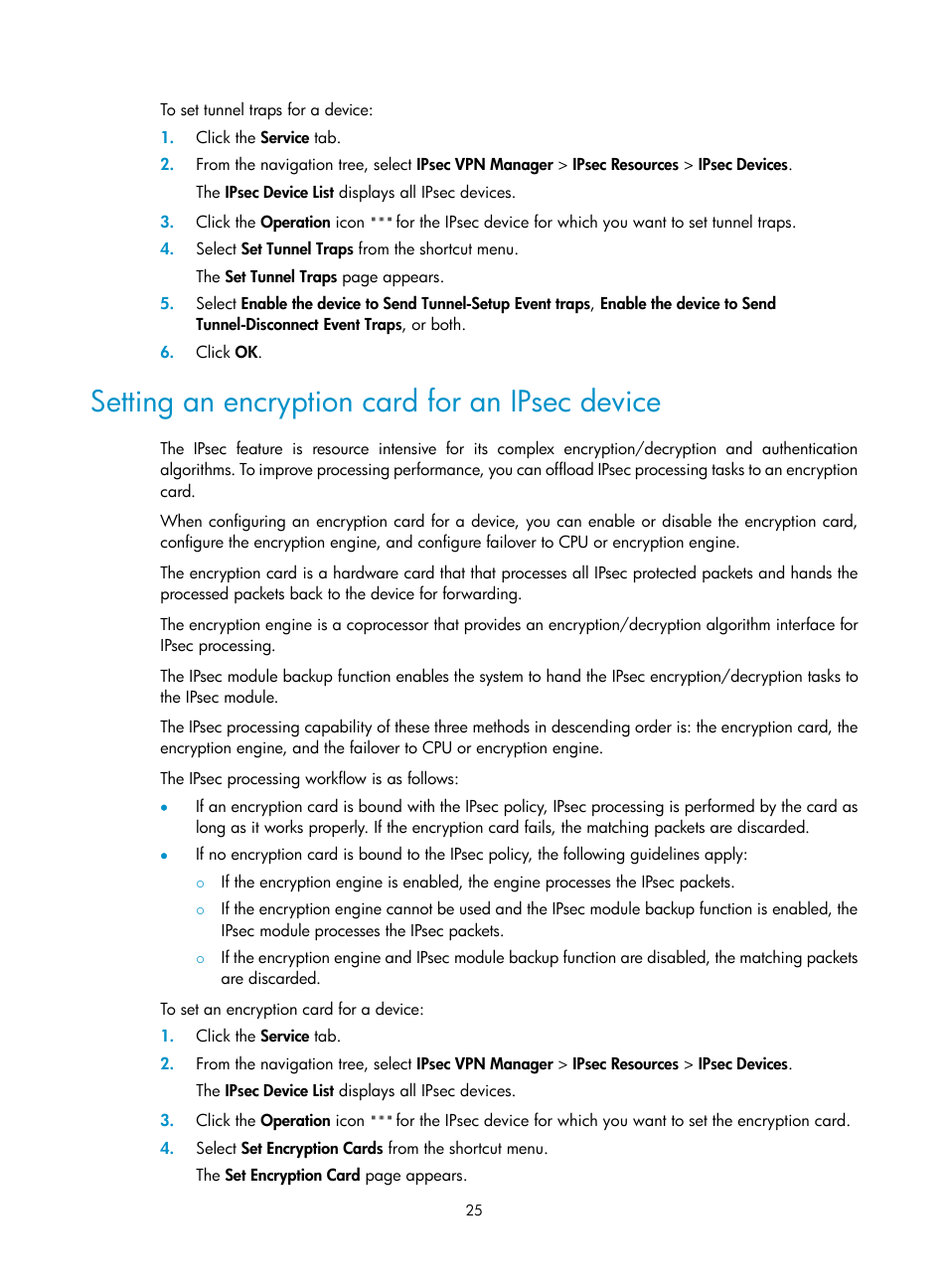 Setting an encryption card for an ipsec device, Ee "setting an encryption card for an ipsec device | H3C Technologies H3C Intelligent Management Center User Manual | Page 35 / 213