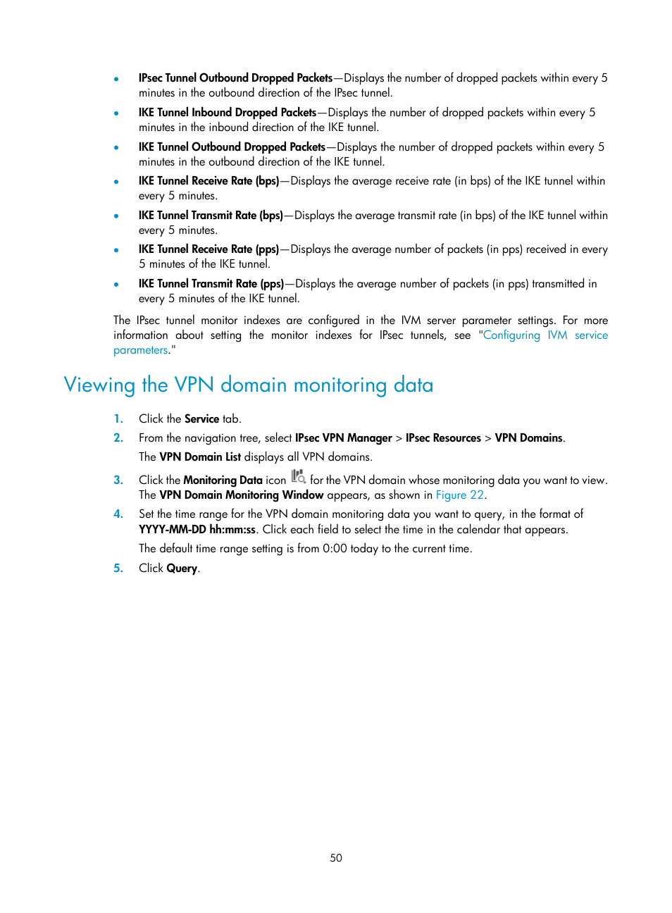 Viewing the vpn domain monitoring data | H3C Technologies H3C Intelligent Management Center User Manual | Page 60 / 213