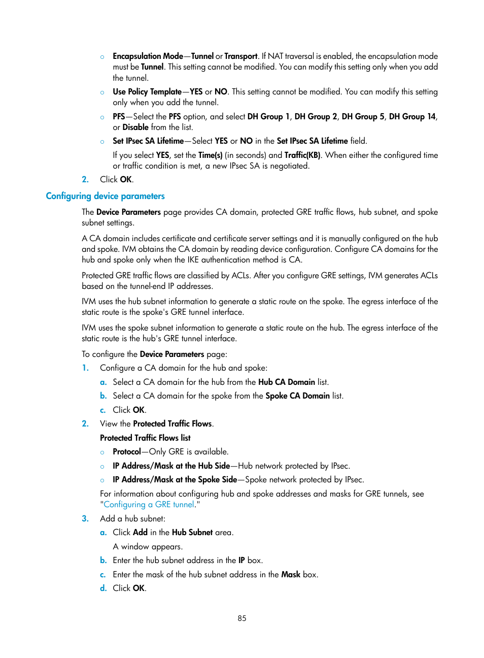Configuring device parameters | H3C Technologies H3C Intelligent Management Center User Manual | Page 95 / 213