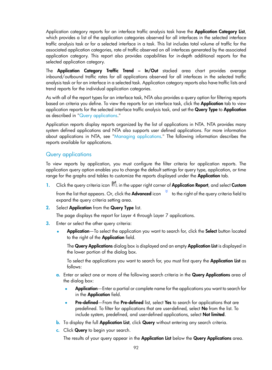 Query applications | H3C Technologies H3C Intelligent Management Center User Manual | Page 102 / 371