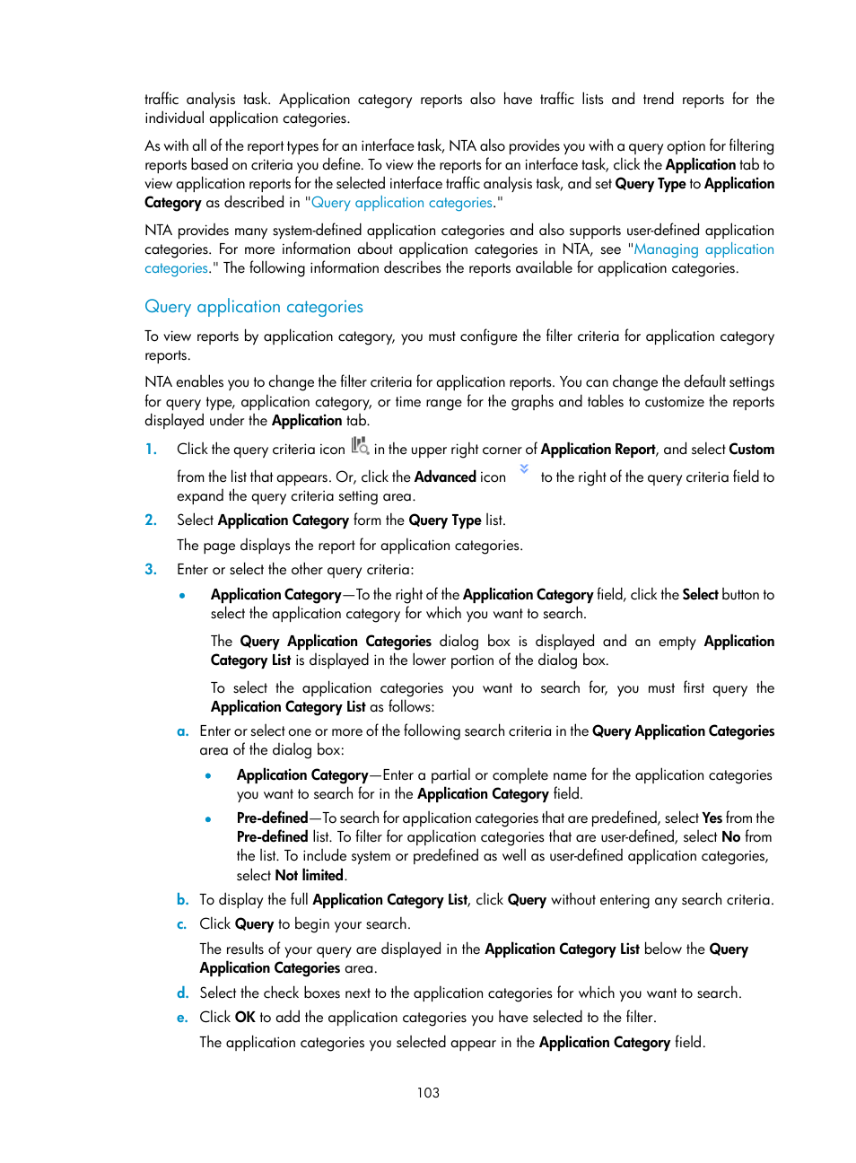 Query application categories | H3C Technologies H3C Intelligent Management Center User Manual | Page 113 / 371