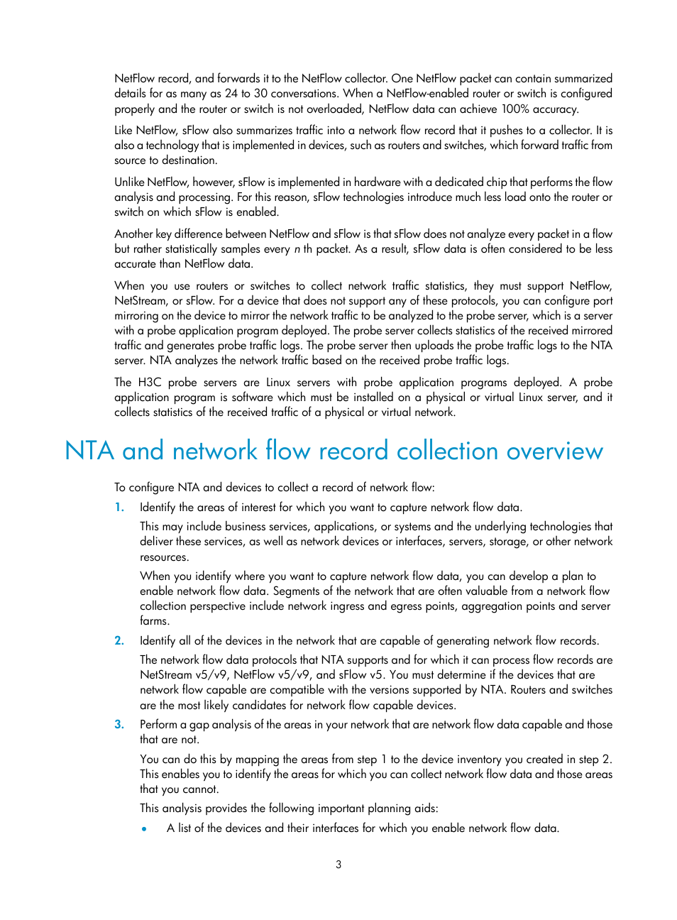 Nta and network flow record collection overview | H3C Technologies H3C Intelligent Management Center User Manual | Page 13 / 371