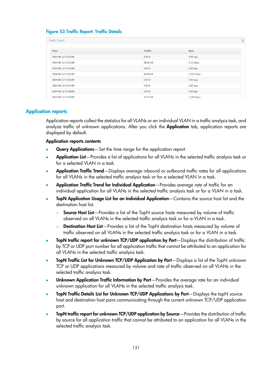 Application reports | H3C Technologies H3C Intelligent Management Center User Manual | Page 141 / 371