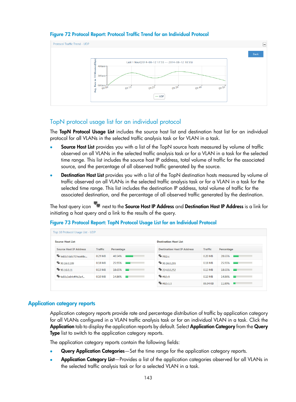 Application category reports | H3C Technologies H3C Intelligent Management Center User Manual | Page 153 / 371