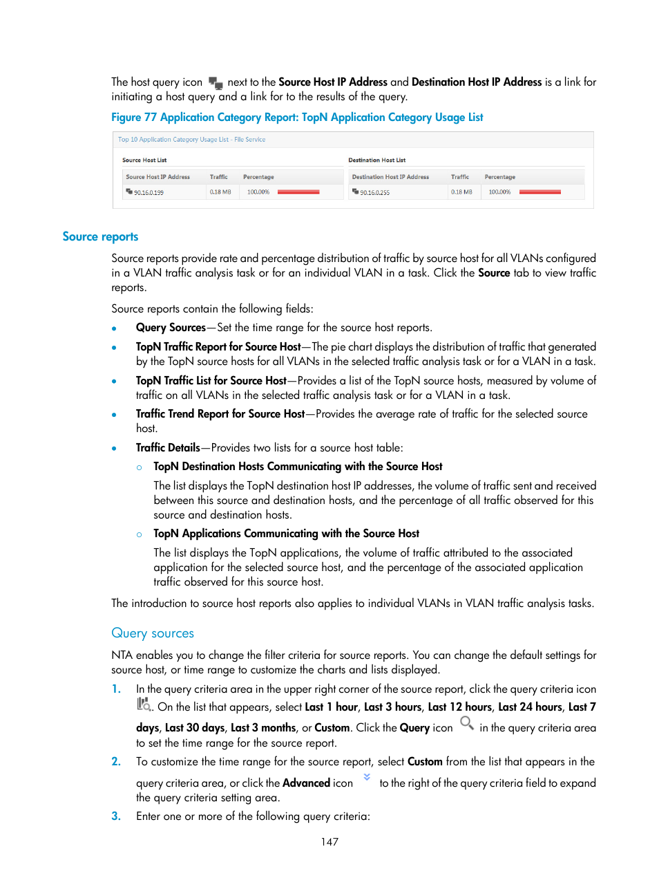 Source reports, Query sources | H3C Technologies H3C Intelligent Management Center User Manual | Page 157 / 371