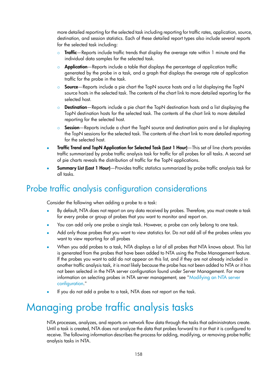 Managing probe traffic analysis tasks | H3C Technologies H3C Intelligent Management Center User Manual | Page 168 / 371