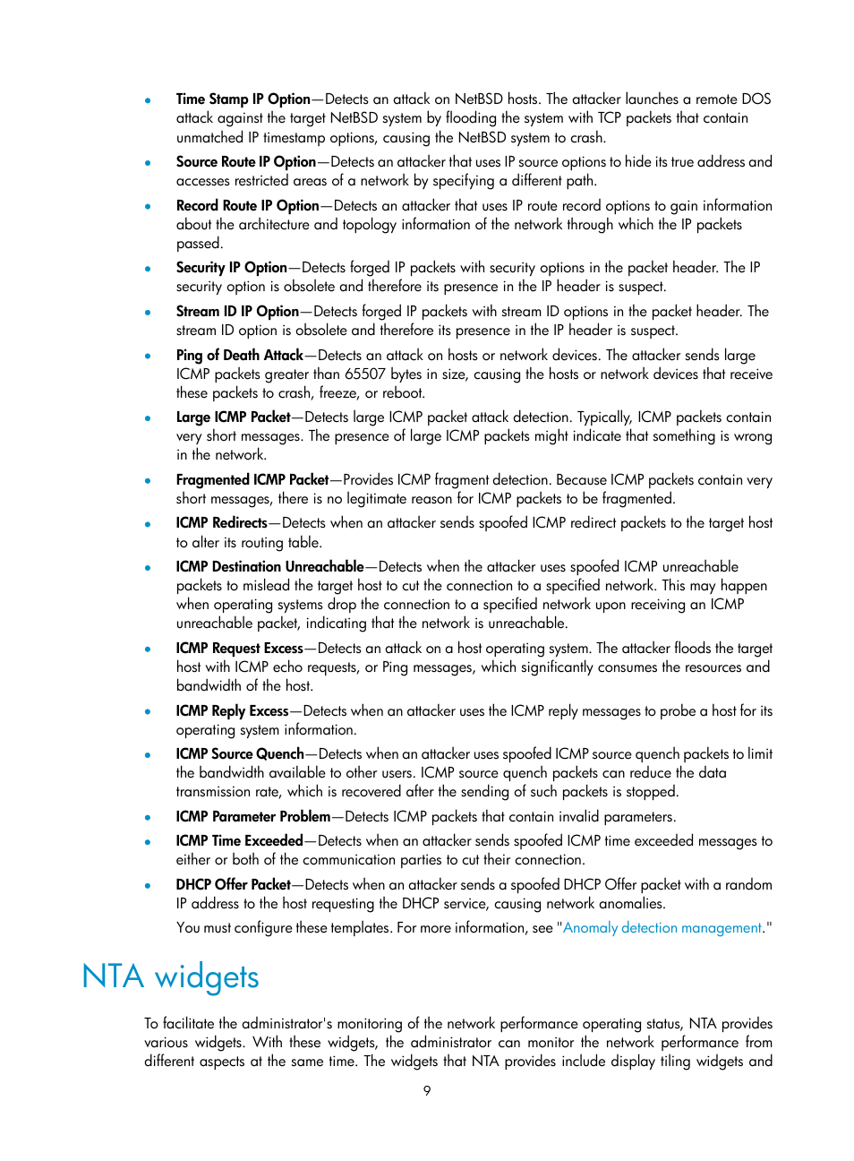 Nta widgets | H3C Technologies H3C Intelligent Management Center User Manual | Page 19 / 371