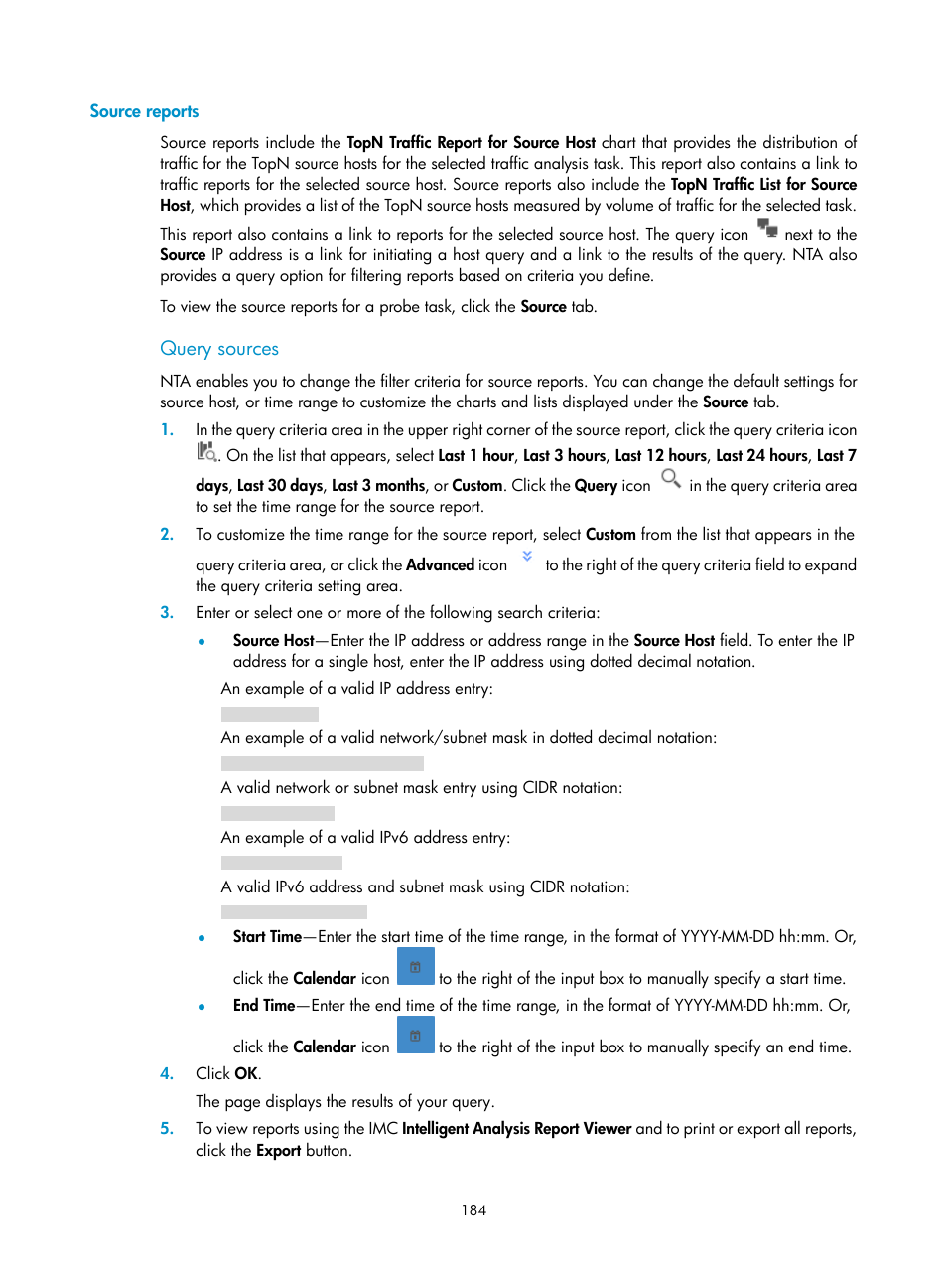 Source reports, Query sources | H3C Technologies H3C Intelligent Management Center User Manual | Page 194 / 371