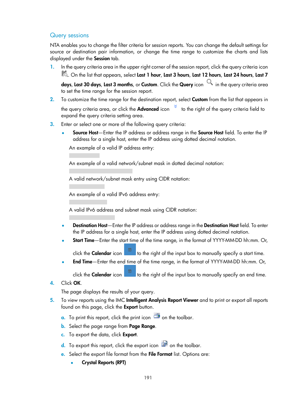 Query sessions | H3C Technologies H3C Intelligent Management Center User Manual | Page 201 / 371