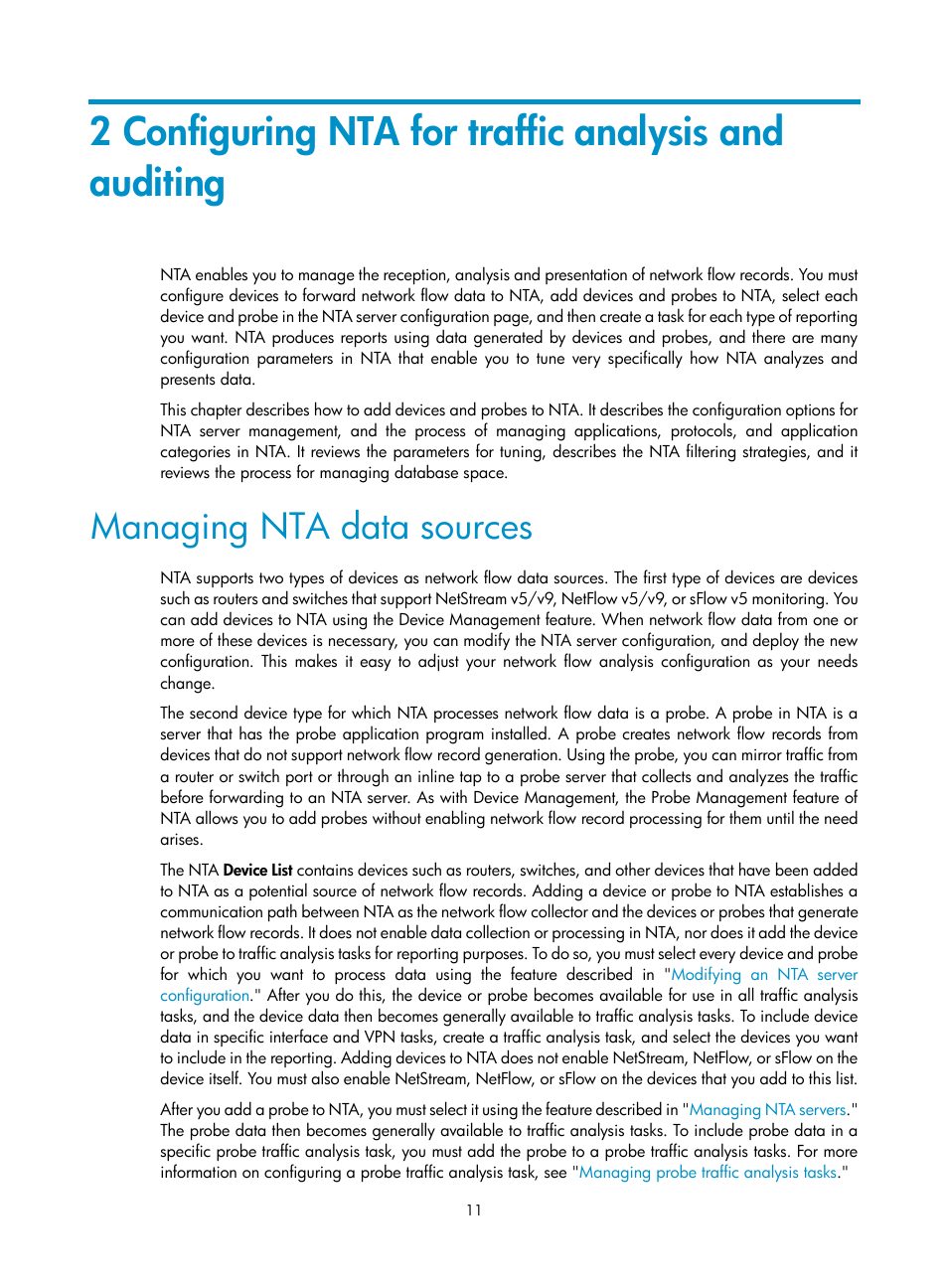 Managing nta data sources | H3C Technologies H3C Intelligent Management Center User Manual | Page 21 / 371