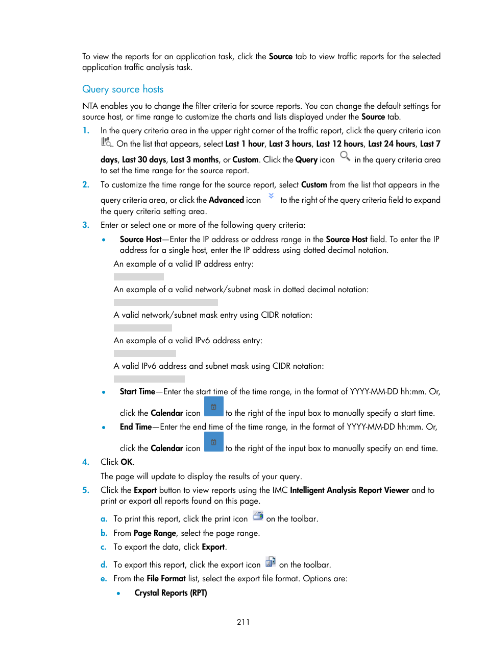 Query source hosts | H3C Technologies H3C Intelligent Management Center User Manual | Page 221 / 371