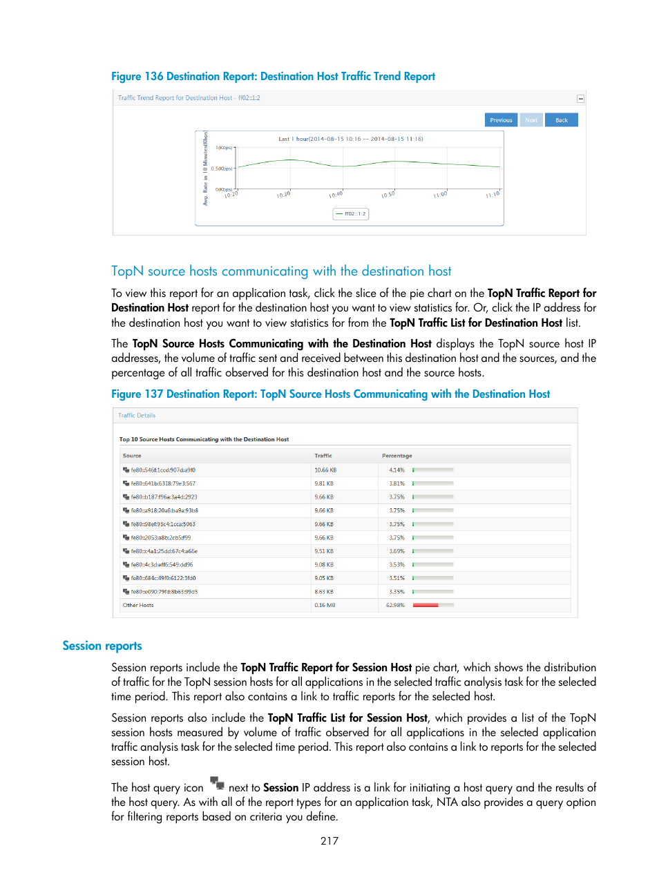 Session reports | H3C Technologies H3C Intelligent Management Center User Manual | Page 227 / 371