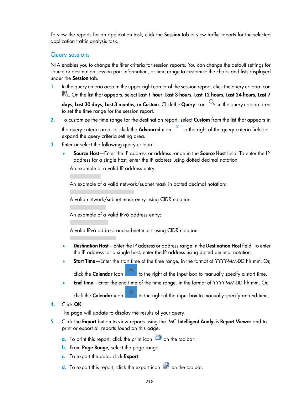 Query sessions | H3C Technologies H3C Intelligent Management Center User Manual | Page 228 / 371