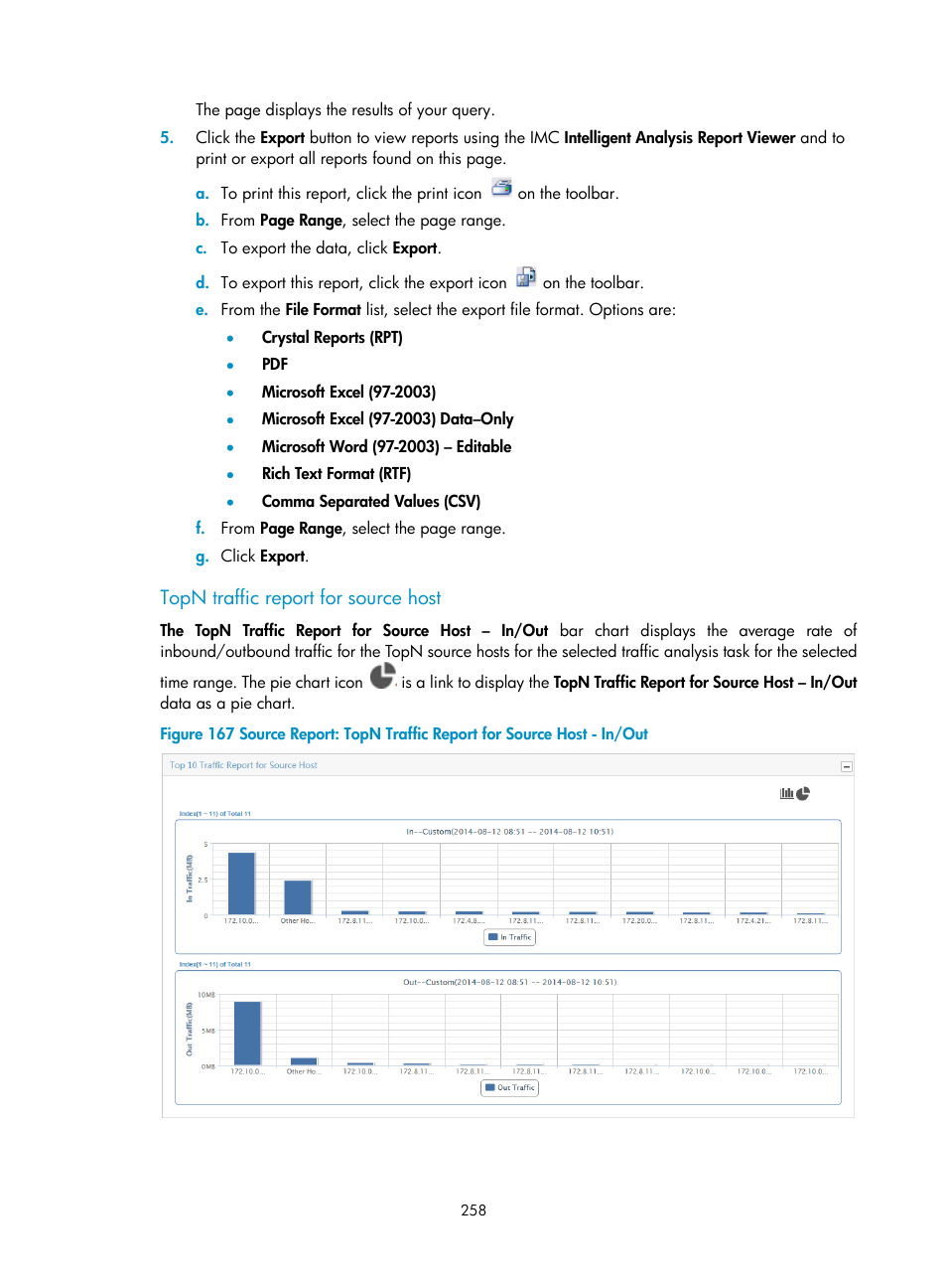 Topn traffic report for source host | H3C Technologies H3C Intelligent Management Center User Manual | Page 268 / 371