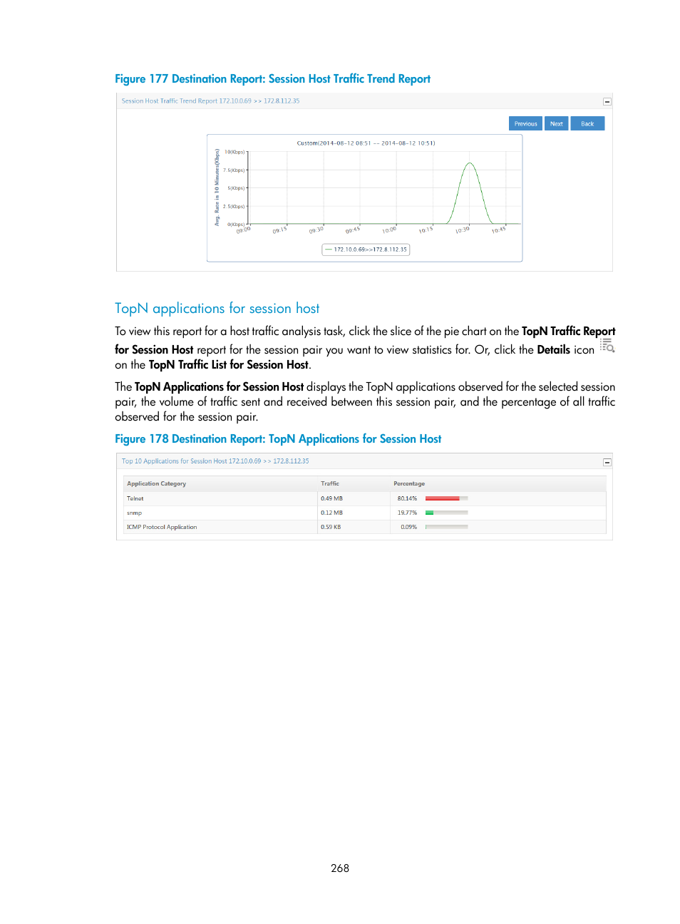 Topn applications for session host | H3C Technologies H3C Intelligent Management Center User Manual | Page 278 / 371