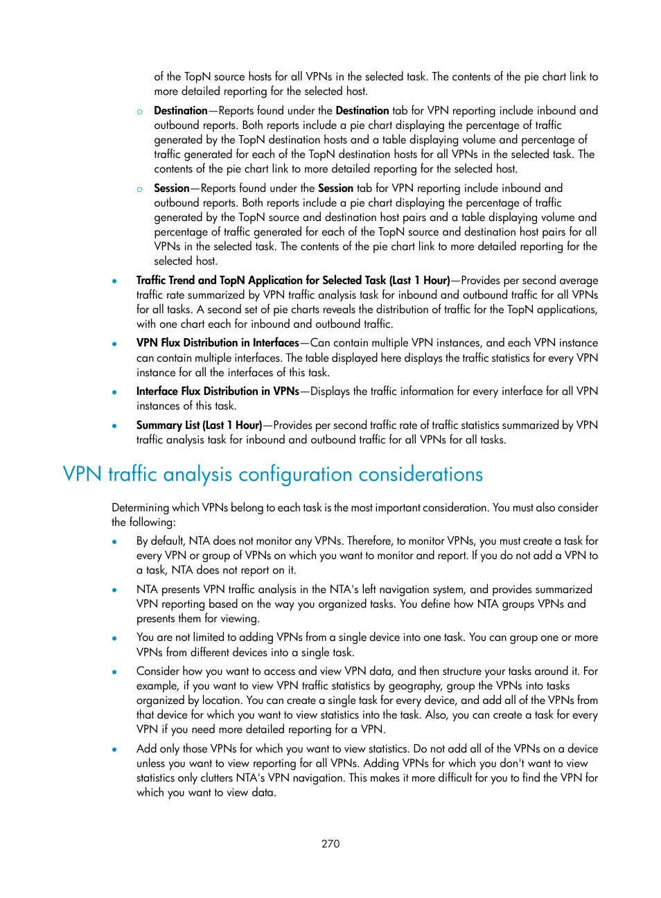 Vpn traffic analysis configuration considerations | H3C Technologies H3C Intelligent Management Center User Manual | Page 280 / 371