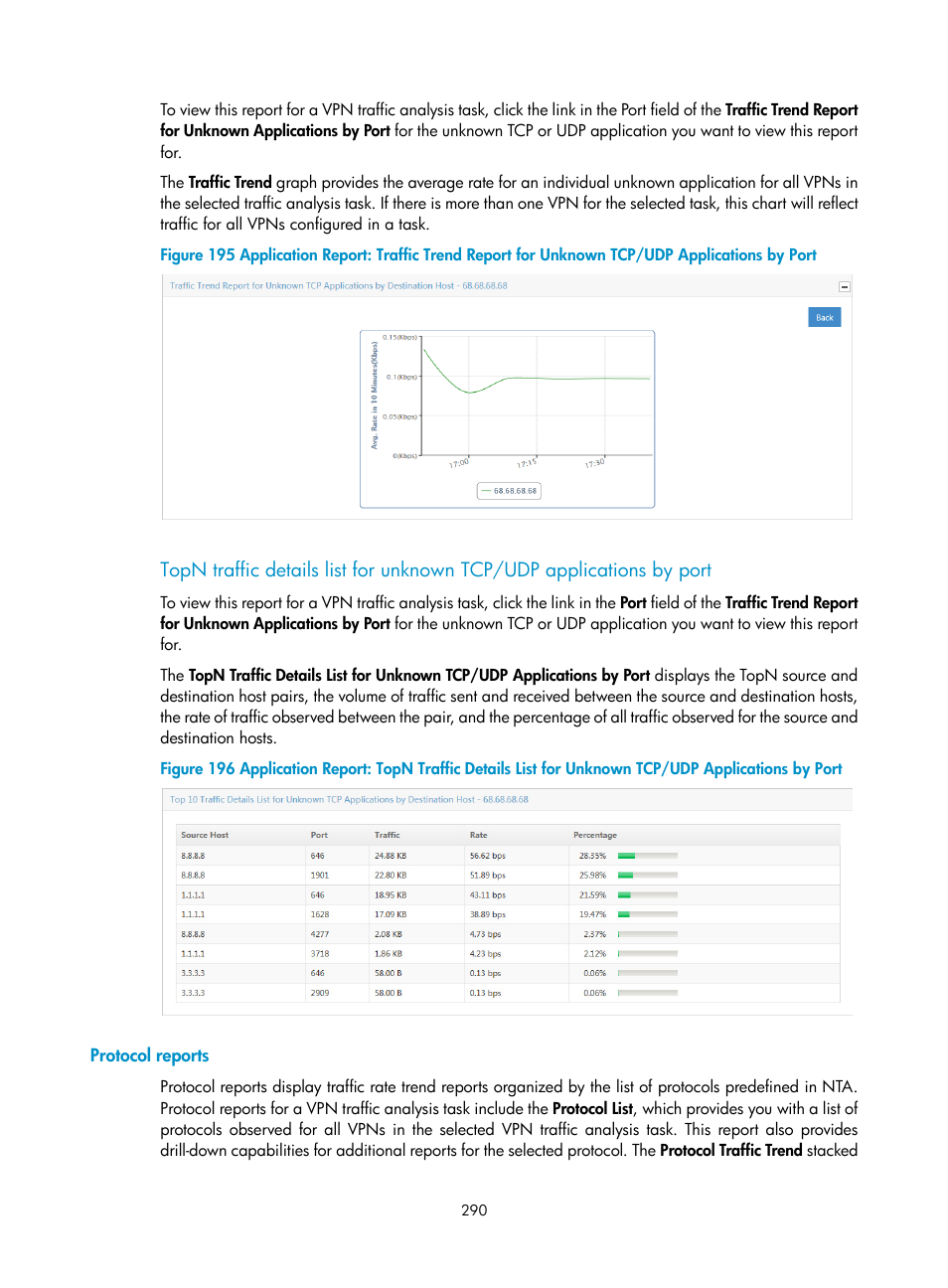 Protocol reports | H3C Technologies H3C Intelligent Management Center User Manual | Page 300 / 371