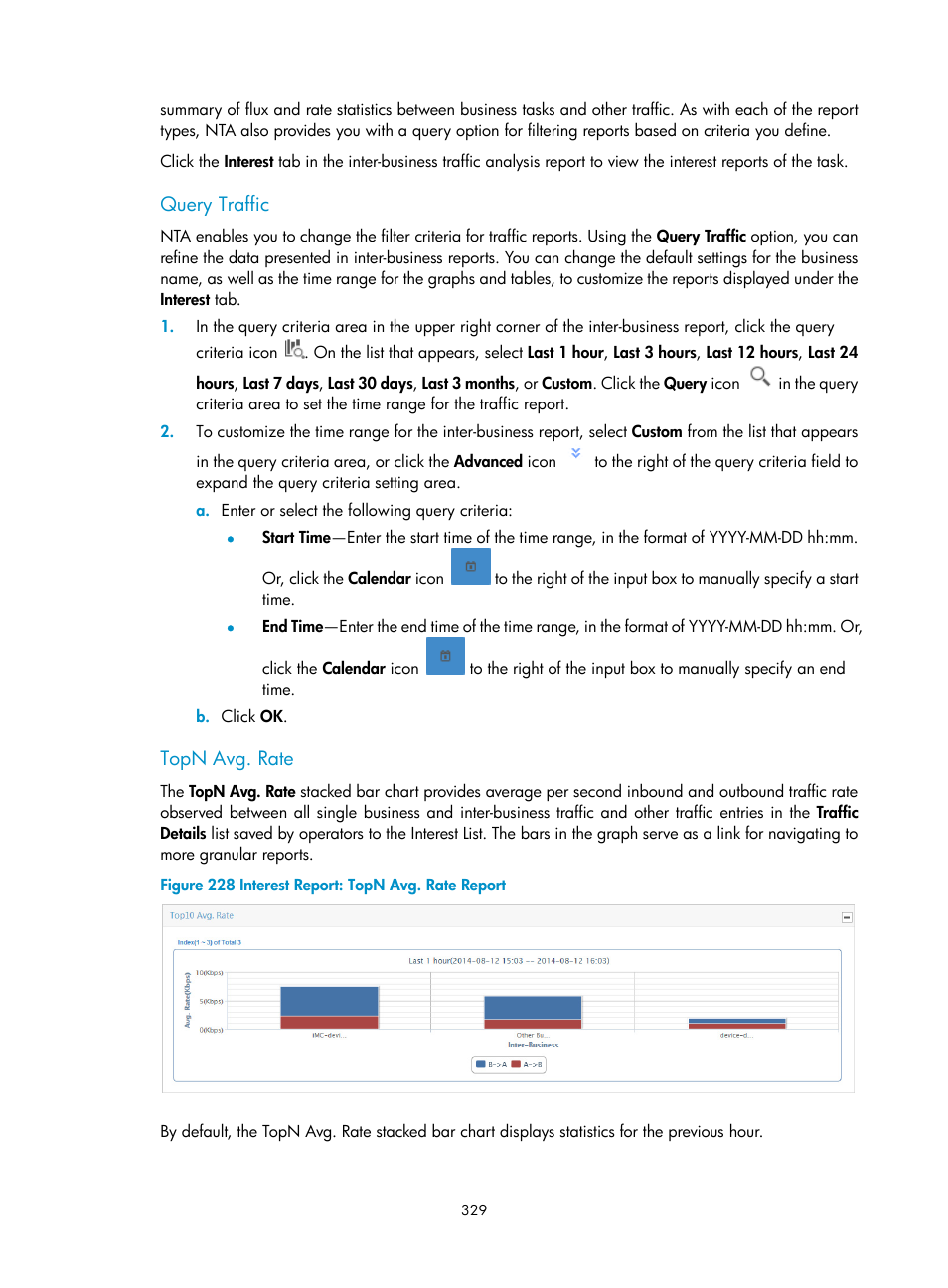 Query traffic, Topn avg. rate | H3C Technologies H3C Intelligent Management Center User Manual | Page 339 / 371